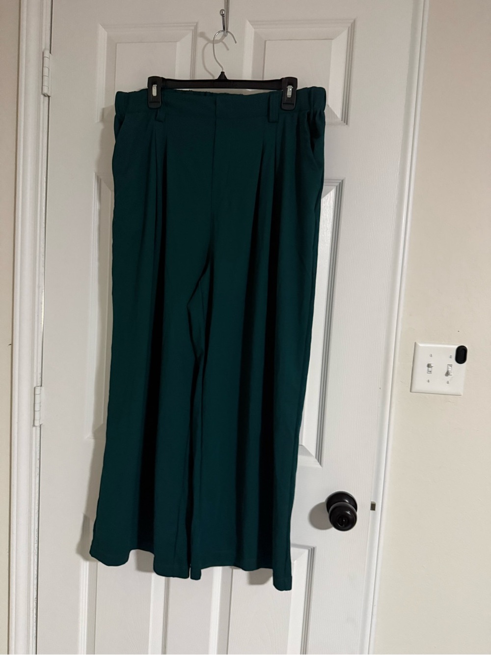 Wide Leg Emerald Green Dress Pants